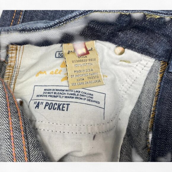 7 For All Mankind Flare Size 29 USA Made Denim Jeans 30 x 32 NEW Dead Stock VTG - Picture 13 of 15
